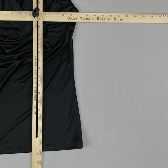 NY & Co. Silky Sleeveless Cowl Draped Neck Top Women’s Small Black Office Corp - Picture 8 of 11